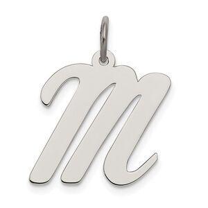 Sterling Silver Madison Collection LG Classic Script Initial M Pendant
